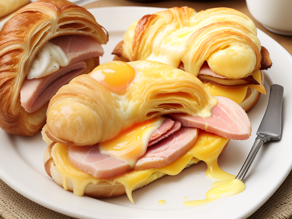 croissant ham egg and cheese