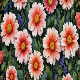 colored drawings of flowers