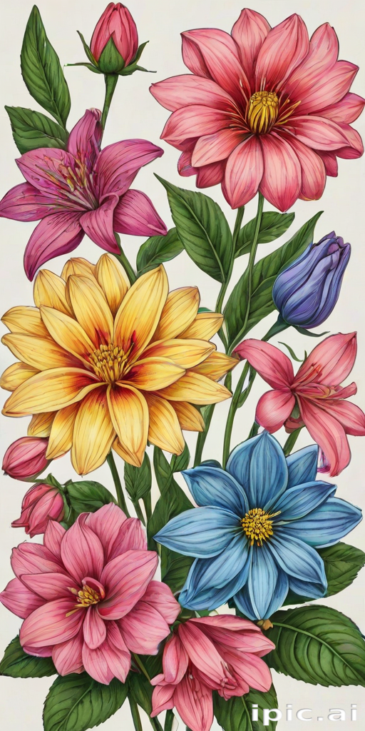 flower color drawings