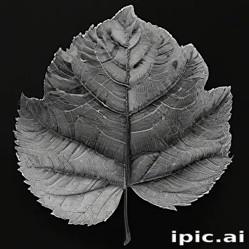 leaf in black and white