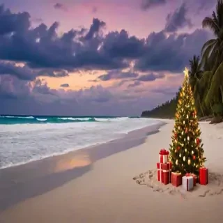 christmas beach wallpaper