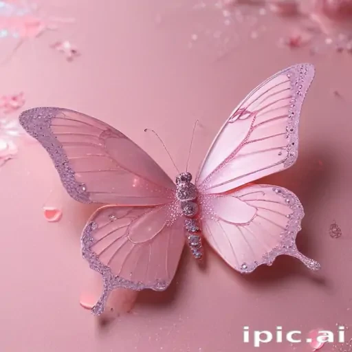 glitter pink butterfly wallpaper