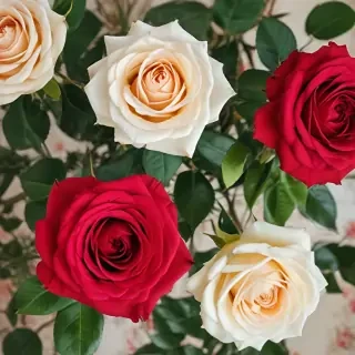 roses in background