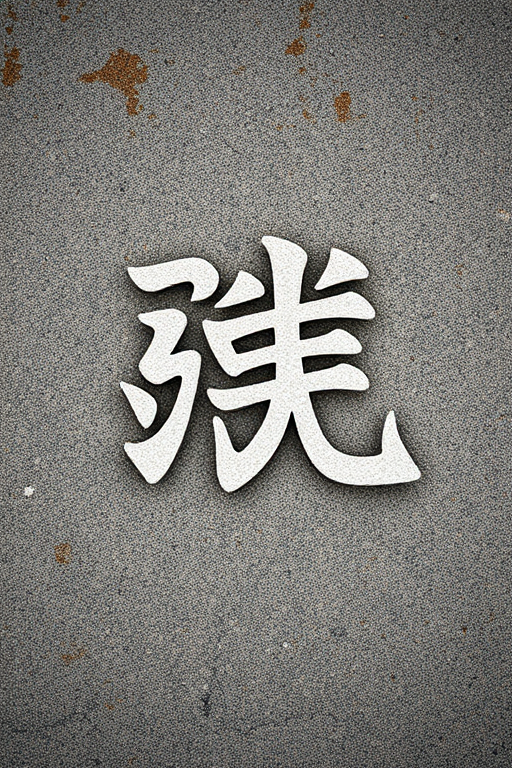 Create a high-resolution image of the Chinese character for luck on a textured stone background, use a DSLR camera with a 50mm lens, aperture set to f/1.8, ISO 100, and a slight vignette effect for depth.