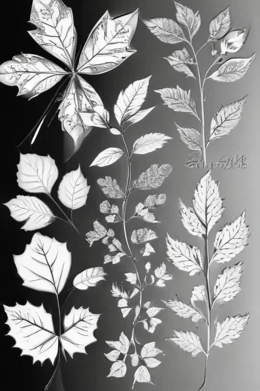 leaves clip art black and white