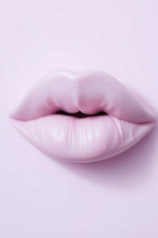 Pastel lilac "Cotton Candy Cloud" whipped lip cream with a mousse-like texture, offering a soft-focus effect and blurring fine lines