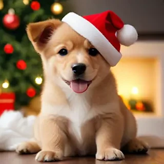 cute christmas dog wallpaper