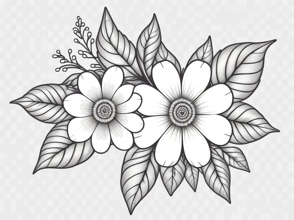 flower line art png
