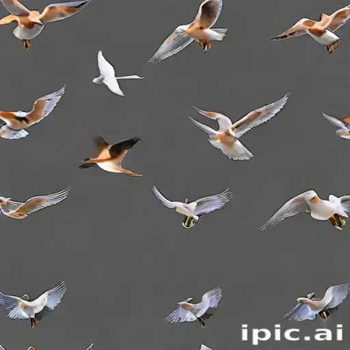birds flying transparent background