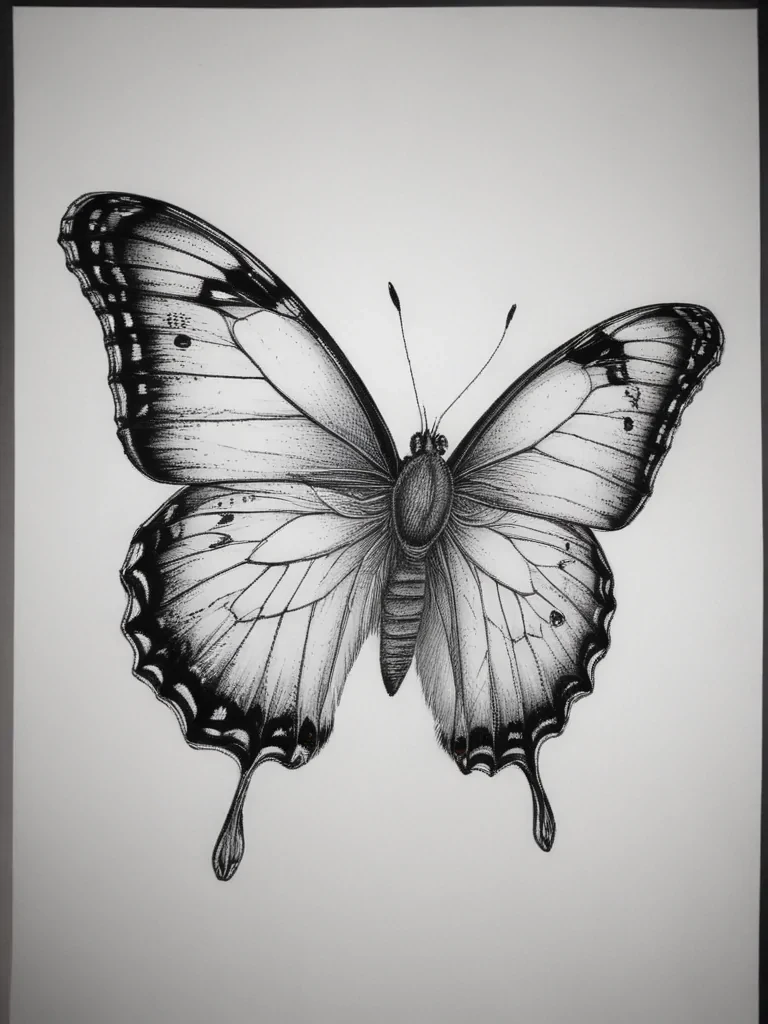 butterfly drawing outline