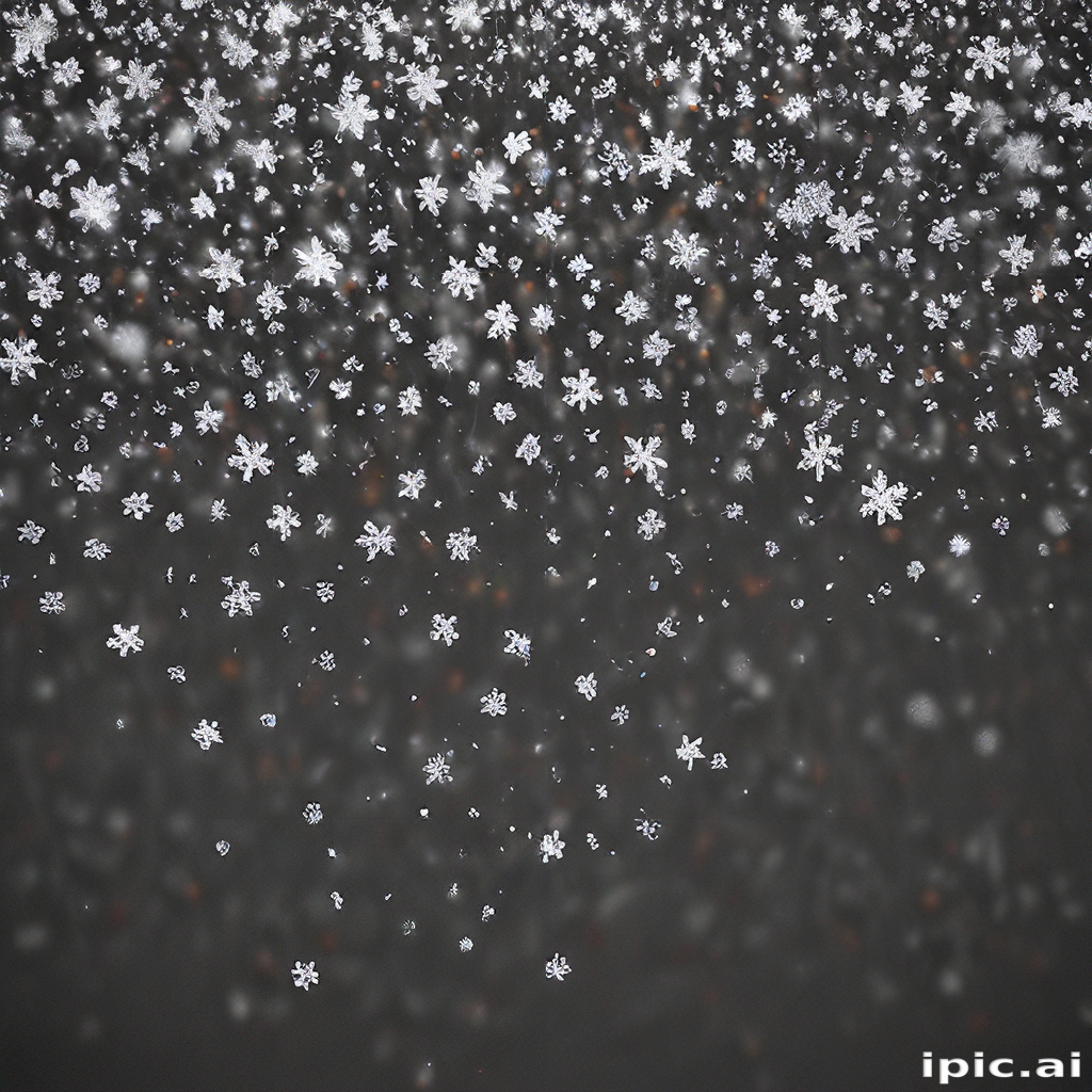 Delicate Snowflakes Gently Falling Against a Dark Winter Background