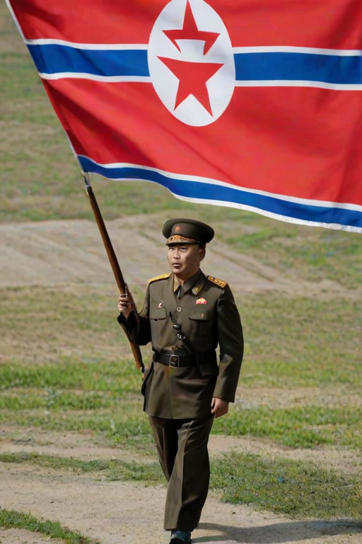 north korea flag