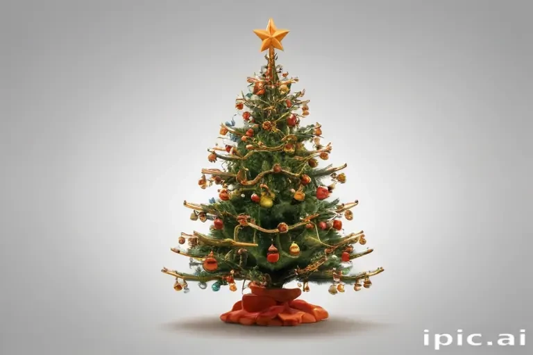 Beautifully Decorated Christmas Tree with Ornaments and a Star Topper