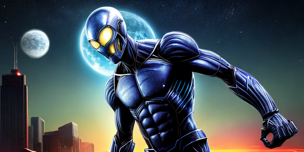Alien fighting Man on futury