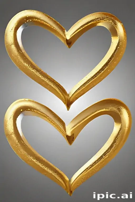 gold heart clipart