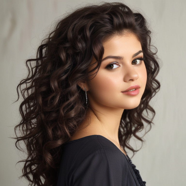 selena gomez curly hair