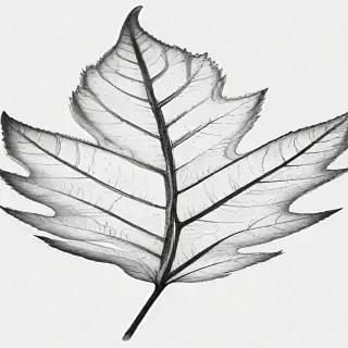 clipart of leaf black and white