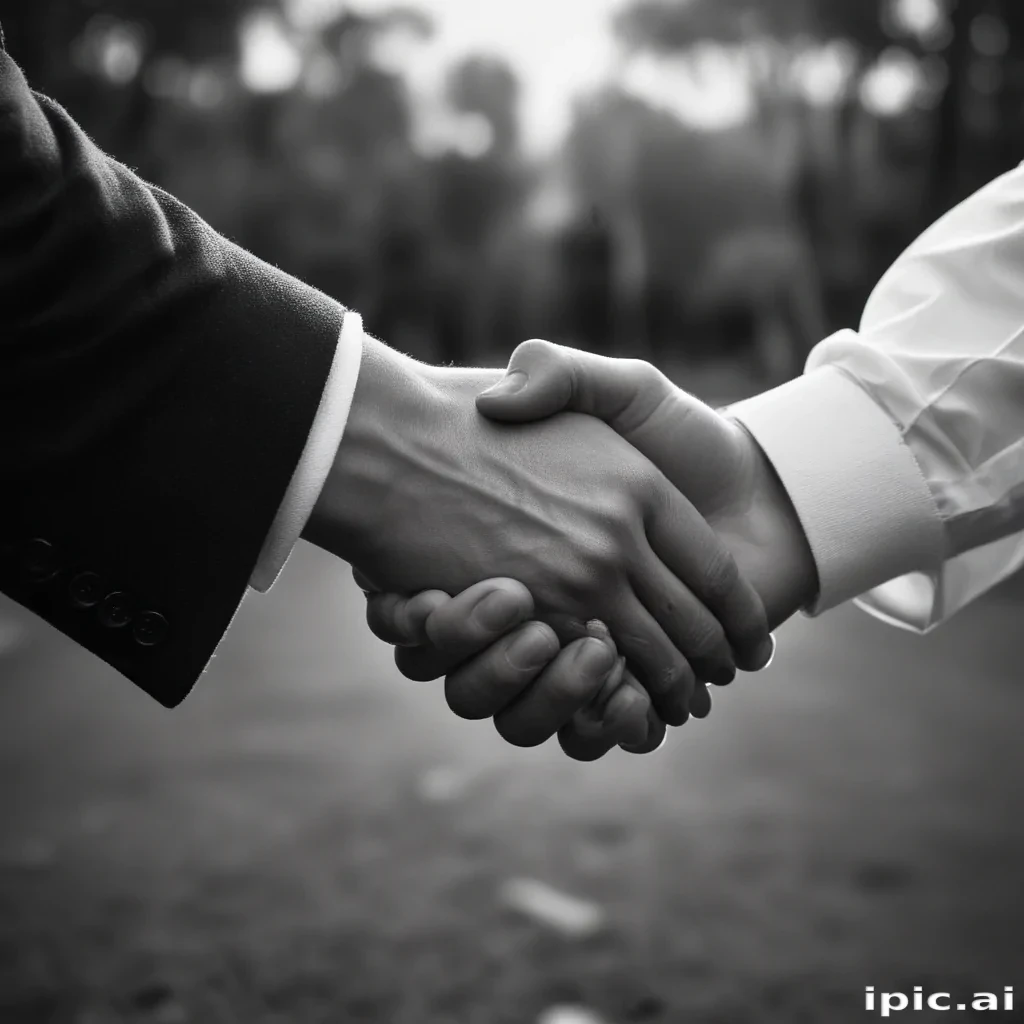 handshake black and white