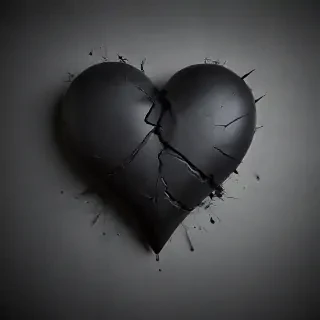 broken black heart
