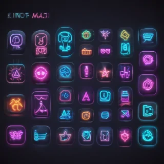 neon app icons
