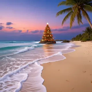 christmas beach wallpaper