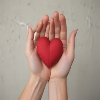 hand heart aesthetic