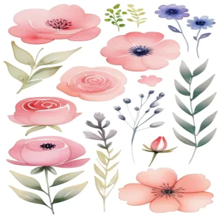 clipart watercolor flowers
