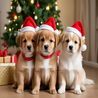 cute christmas dogs