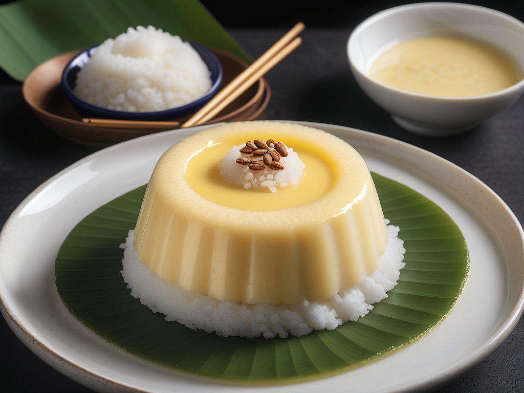 thai custard with sticky rice