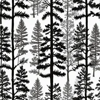 black and white pine tree clip art