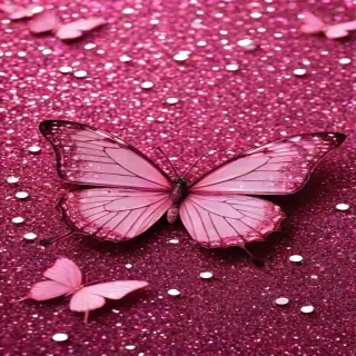 glitter pink butterfly wallpaper
