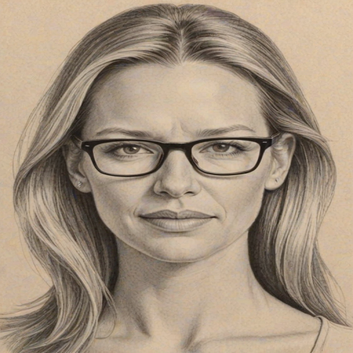 Charming Anna Torv, pencil sketch, portrait of Fetching woman 1972s in glasses, hair style beatnik, outline, clear lines, fine lines, 8k