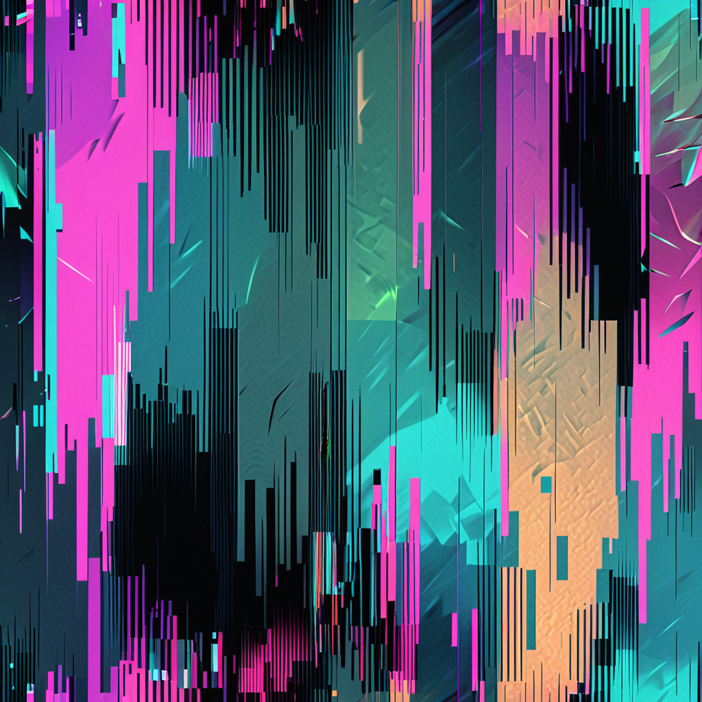 Vibrant Abstract Digital Art with Striking Colors and Geometric Patterns