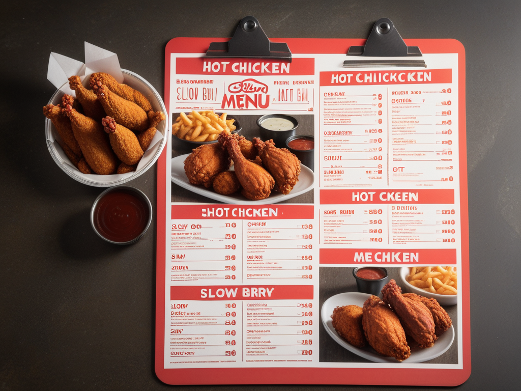 slow burn hot chicken menu