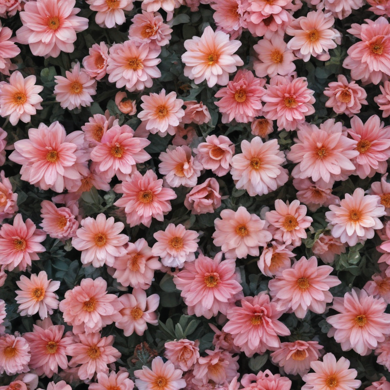 A Beautiful Display of Lush Pink Flowers in Full Bloom Together.