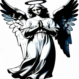 angel clip art black and white