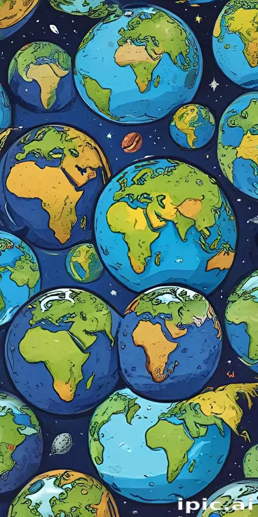 cartoon picture of the planet earth
