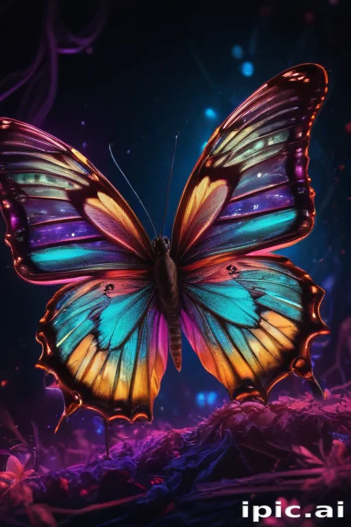 neon butterfly wallpaper