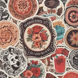 vintage stickers png