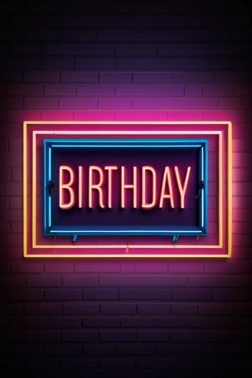 happy birthday neon sign png