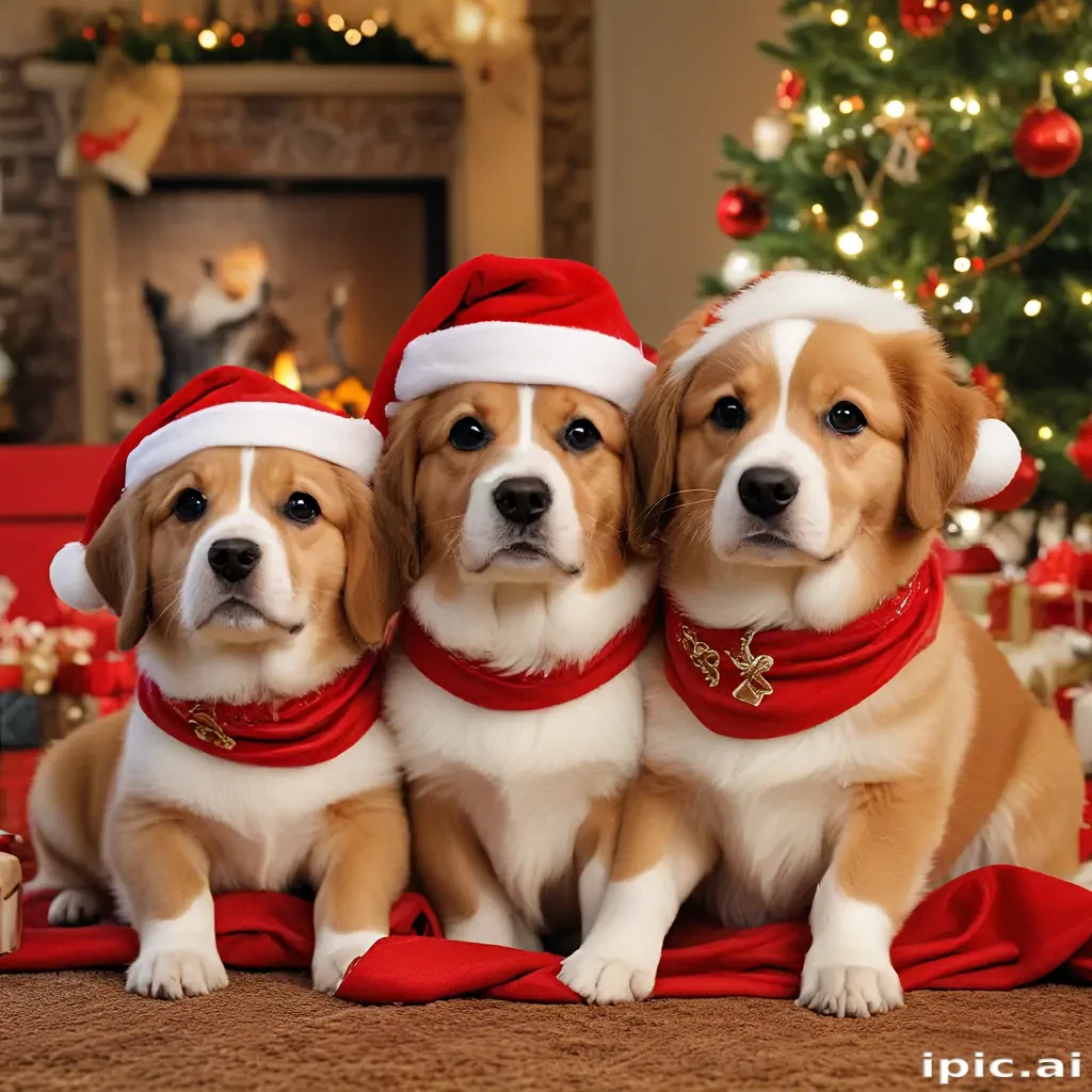 christmas dogs wallpaper