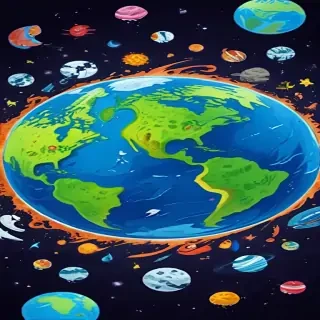 cartoon picture of the planet earth