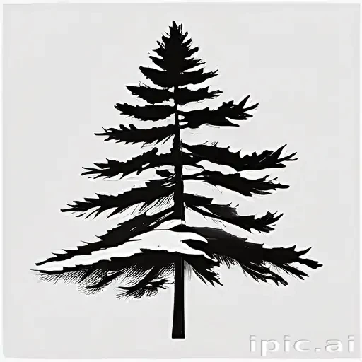 pine tree clip art black and white
