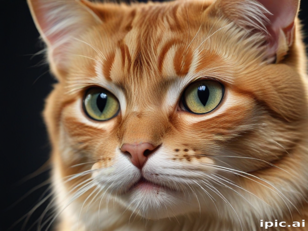 Close-Up Portrait of a Majestic Ginger Cat with Striking Green Eyes
