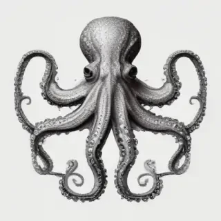 octopus clipart black and white