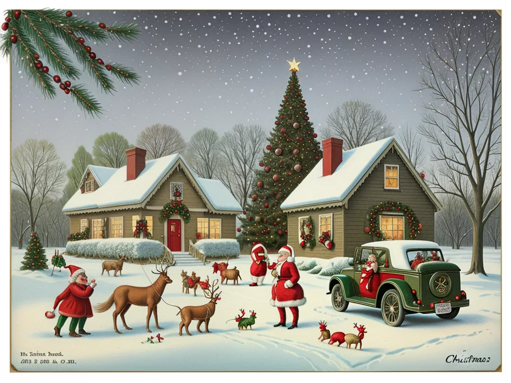 vintage christmas illustration