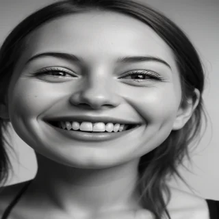 smiley face black and white