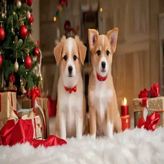 christmas dogs wallpaper