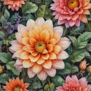 drawings of flowers with color