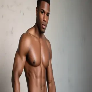 black shirtless man